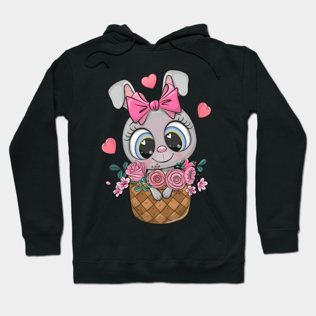 Cute Cartoon Rabbit Hoodie by Reginast777